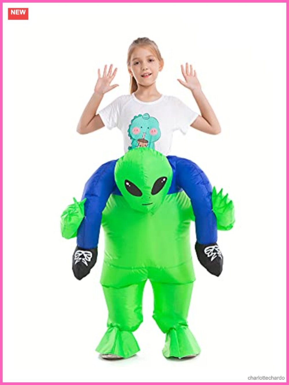 Inflatable Riding Alien Costume Piggyback Kids Cosplay Halloween